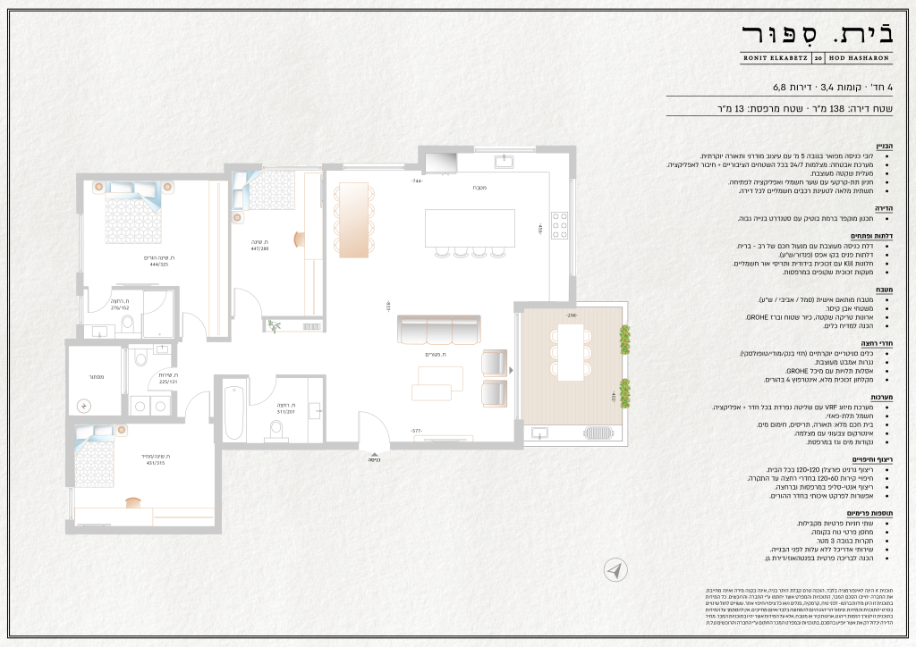תכנית 4 חדרים פרימיום